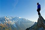 Europe, France, French Alps, Haute Savoie, Chamonix, view to Mt Blanc , MR,