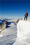 Europe, France, French Alps, Haute Savoie, Chamonix, view of Aiguille du Midi from Mont Blanc MR