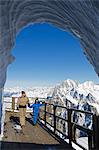 Europe, France, French Alps, Haute Savoie, Chamonix, tourists at Aiguille du Midi MR