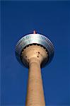 Dusseldorf, North Rhine Westphalia, Germany, Detail of the Rheinturm telecommunications tower