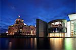 Berlin Reichstag hosts the German parliament, the Bundestag and is located on the River Spree, Berlin, Germany