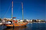 Greece, Kos, Southern Europe, Wooden ship in the port of Kos city