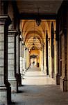 Modena, Emilia Romagna, Italy, Arches and columns, a typical sight of the Emilia Romagna region