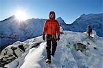 Asia, Nepal, Himalayas, Sagarmatha National Park, Solu Khumbu Everest Region, Mt Everest, 8850m, a climber on Island Peak. MR
