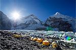 Asia, Nepal, Himalayas, Sagarmatha National Park, Solu Khumbu Everest Region, tents at Everest base camp