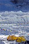 Asia, Nepal, Himalayas, Sagarmatha National Park, Solu Khumbu Everest Region, tents at Everest Base Camp