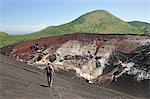 Man trekking down Volcan Cerro Negro, Leon, Nicaragua, Central America