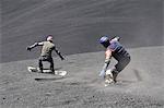 Volcano boarding at Volcan Cerro Negro, Leon, Nicaragua, Central America