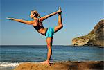 Woman in yoga pose at the Aqua Wellness Resort, Nicaragua, Central America
