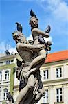 Poland, Europe, Poznan, statue of the Rape of Proserpine historic old town