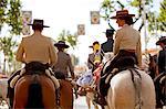 Seville, Andalusia, Spain, Horse riders during the Feria de Abril