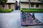Viajeros , Travelers, sculpture in Laguardia, Alava, Spain, Europe