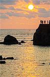 Sri Lanka, Southern Province, Galle, UNESCO World Heritage Site, Galle, sunset on the Indian Ocean