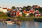 Gothenburg, Sweden. Traditional houses on the island of Aspero in Gothenburgs archipelago.