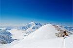 USA, United States of America, Alaska, Denali National Park, climber on Mt McKinley 6194m, highest mountain in north America, MR,