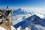 USA, United States of America, Alaska, Denali National Park, climber on Mt McKinley 6194m, highest mountain in north America, Denali National Park , MR,