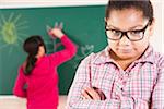 Portrait of Girls in Classroom, Baden-Wurttemberg, Germany