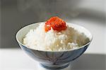 White rice and seasoned cod roe