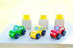 Building blocks and toy cars