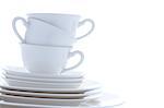 White plates and cups