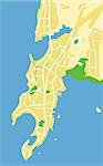 Layered vector illustration map of Mumbai.