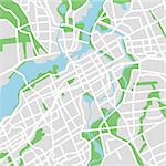 Layered vector illustration map of Ottawa.