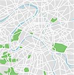 Layered vector illustration map of Paris.