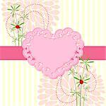 Springtime Love Card with Flower Background