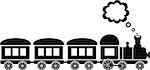 cute black train on white background