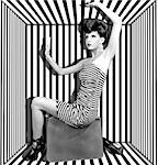 High Fashion Woman With Stripes Boxed