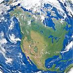 Detailed illustration of North America. Elements of this image furnished by NASA