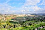 Beautiful view from a mountain to the Israeli countryside.