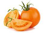 ripe juicy orange tomatos isolated on white background