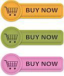 Buy Now buttons for online shopping made of leather. Vector illustration