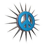 peace symbol with thorns - 3d illustration