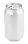 Aluminum soda can isolated on white background with clipping path