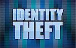 Identity theft binary concept in word illustration design