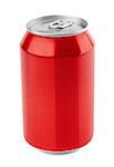 Red aluminum can 330 ml isolated on white with clipping path