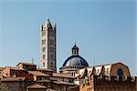 Aerial View on Siena and Santa Maria Cathedral, Tuscany, Italy