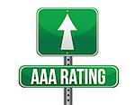 AAA rating sign illustration design over a white background