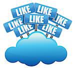 cloud computing like Social media networking concept illustration design over white