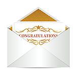 congratulations mail illustration design over a white background