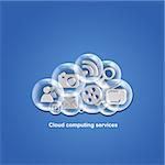 Cloud computing applications and services illustration