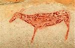 Bushmen (san) rock painting of an antelope, Drakensberg mountains, South Africa