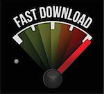 fast download speedometer illustration design over a white background