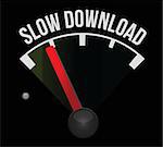 slow download speedometer illustration design over a white background