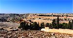 View from Ancient Jewish Cemetery  to Walls of the Old City of Jerusalem