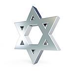 silver star of David on a white background