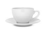 Small White Coffee Cup Isolated on White Background.