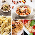 Many variety of pasta for italian meal